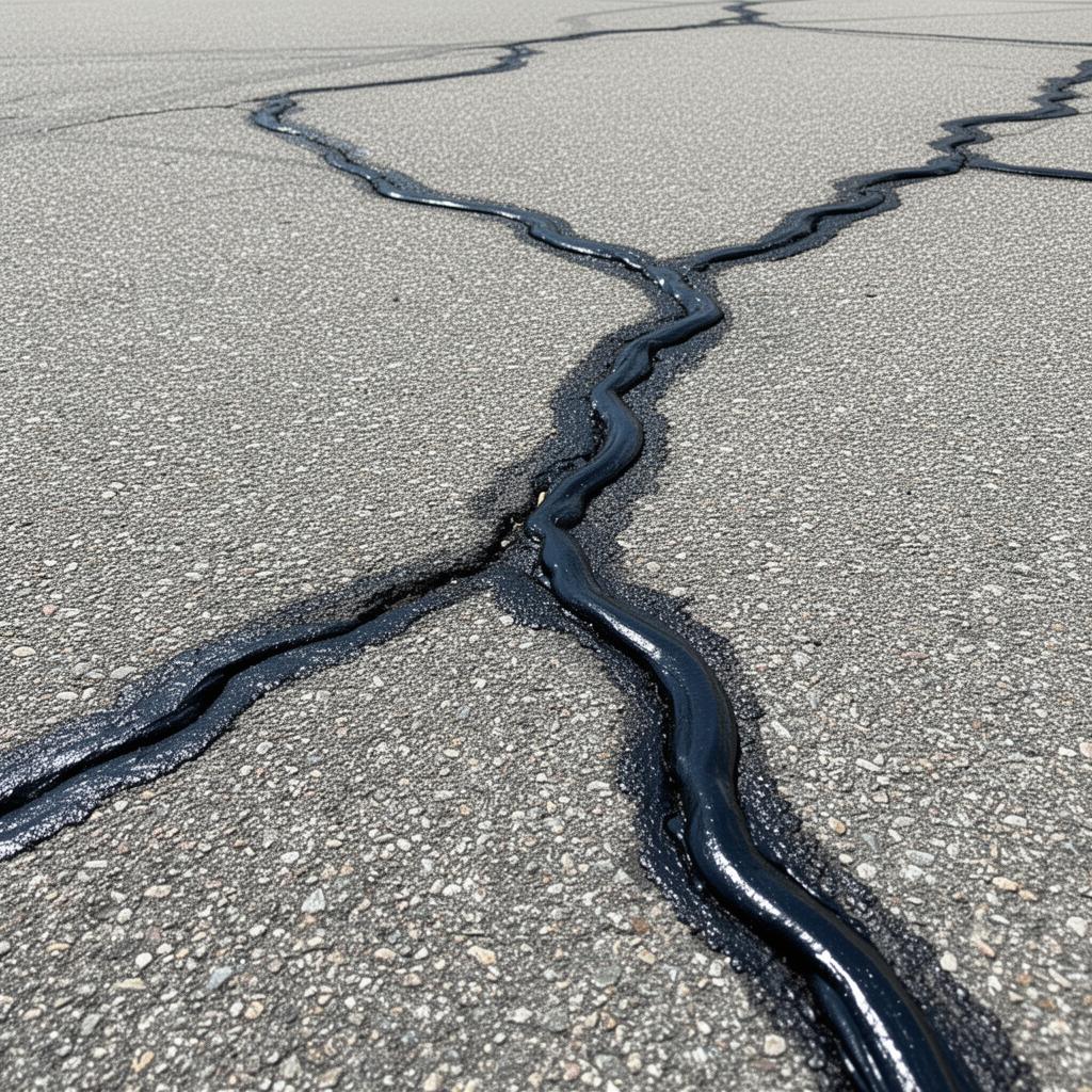 Sioux Falls asphalt crack sealing before and after — after