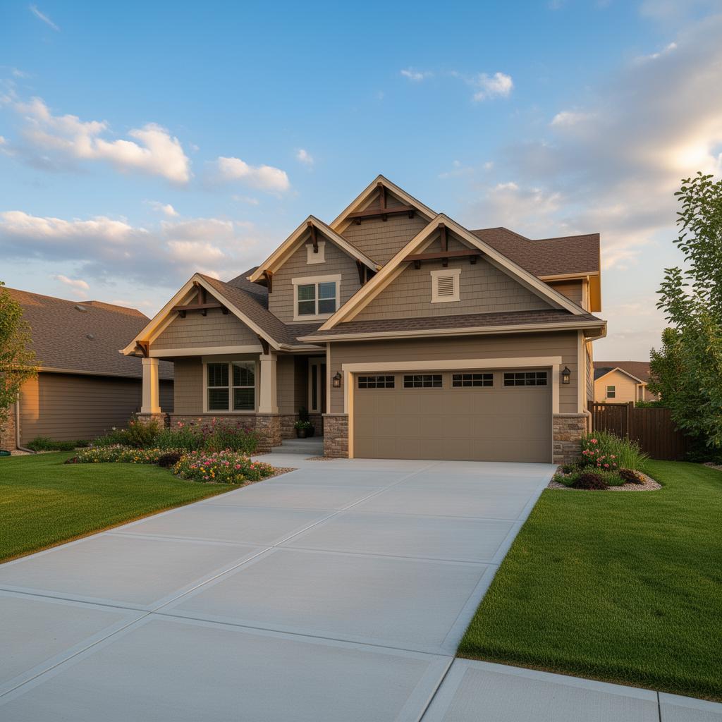 Restored concrete driveway in Sioux Falls — TechCrete concrete restoration by Dakota Seal
